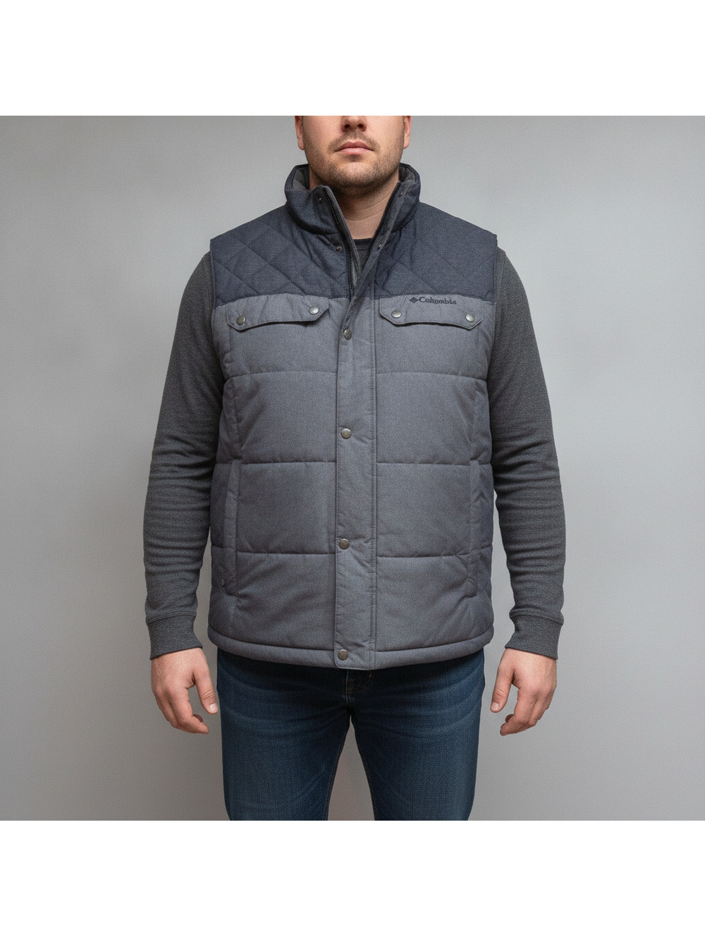 Columbia Quilted Gray Puffer Vest for Men